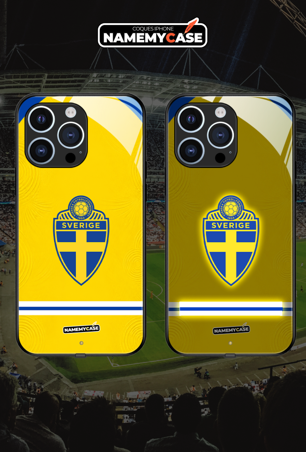 Coque iPhone LED - Maillot Coupe du Monde Suède