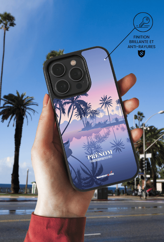 Purple palm - IPhone Coque Personnalisée