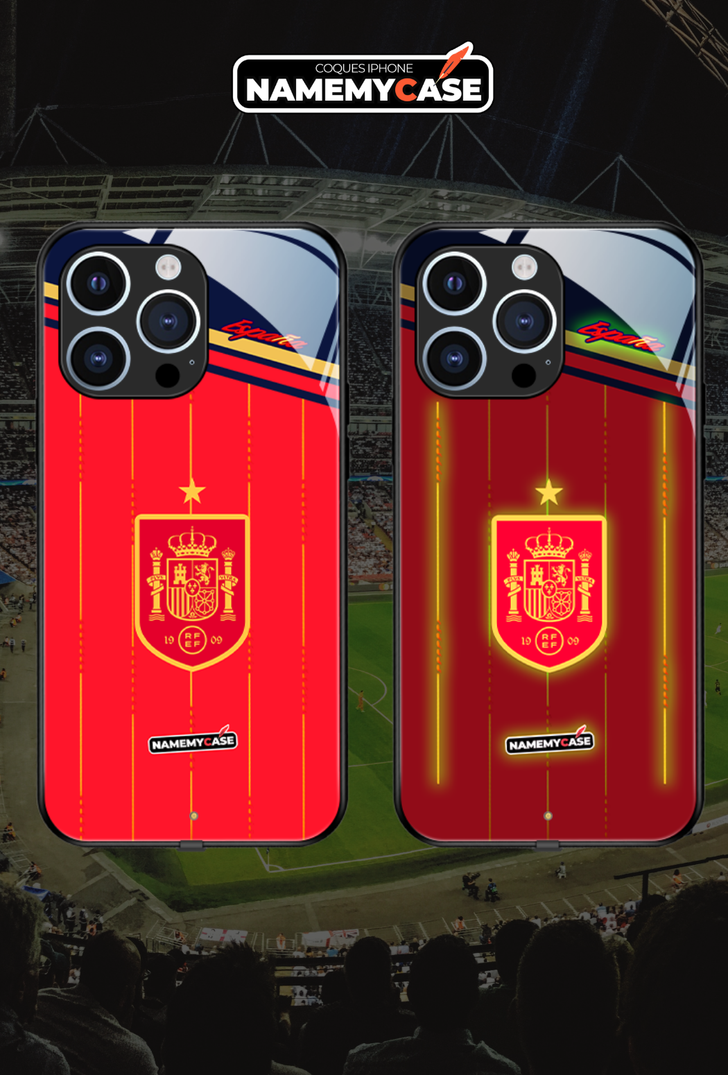 Coque iPhone LED - Maillot Coupe du Monde Espagne