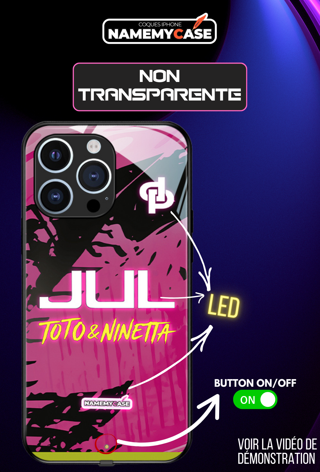 Coque iPhone LED - Jul Rose