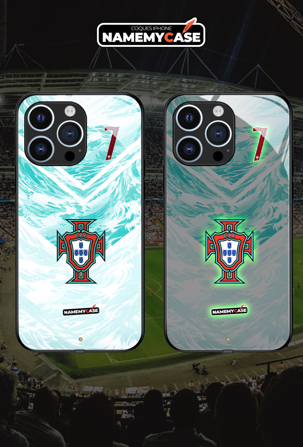 Coque iPhone LED - Maillot Coupe du Monde Portugal