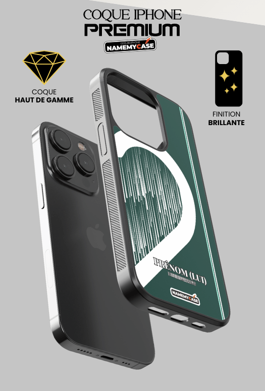 Coque iPhone à partager - Cœur rayé 1