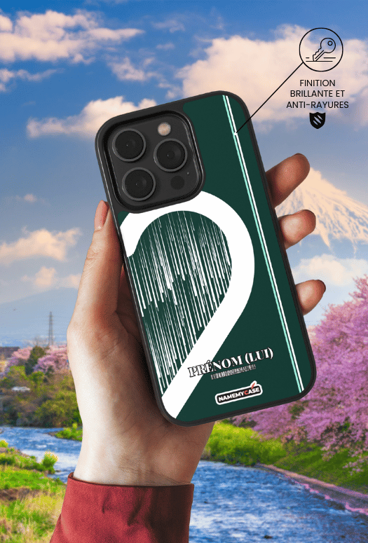 Coque iPhone à partager - Cœur rayé 1