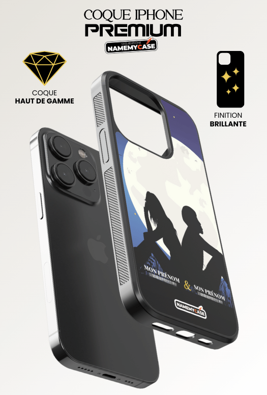 Moon couple - iPhone Coque Personnalisée