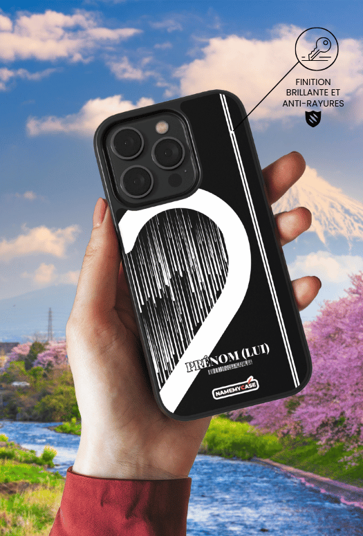 Coque iPhone à partager - Cœur rayé 2