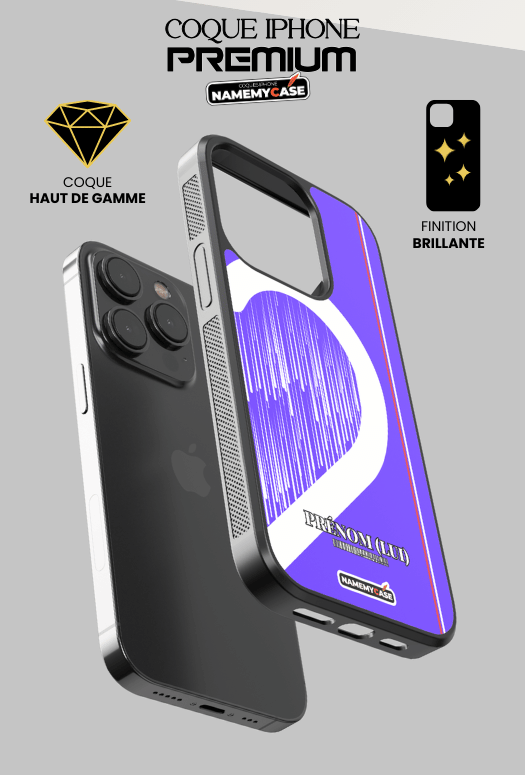 Coque iPhone à partager - Cœur rayé 3