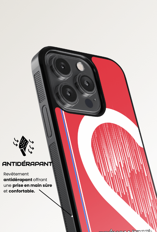 Coque iPhone à partager - Cœur rayé 3