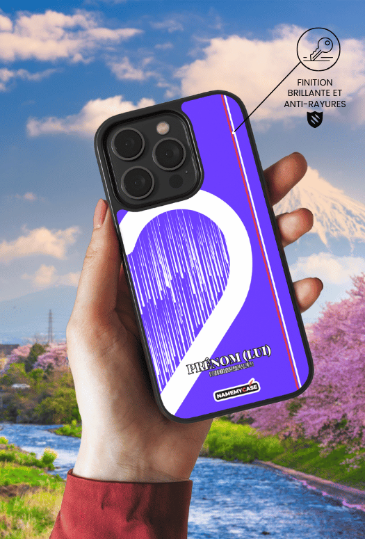 Coque iPhone à partager - Cœur rayé 3