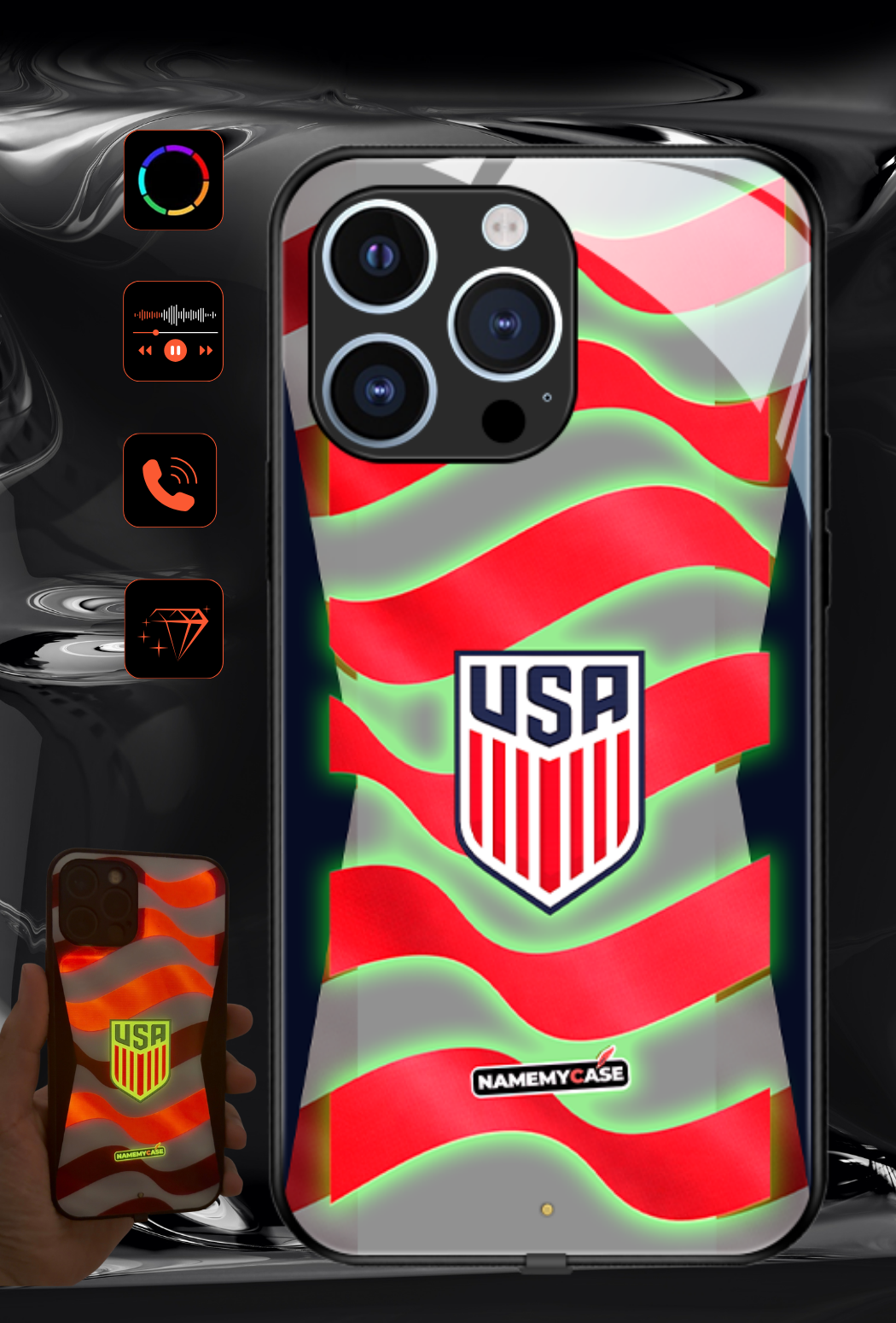 Coque iPhone LED - Maillot Coupe du Monde USA