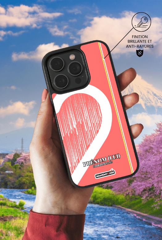 Coque iPhone à partager - Cœur rayé 4