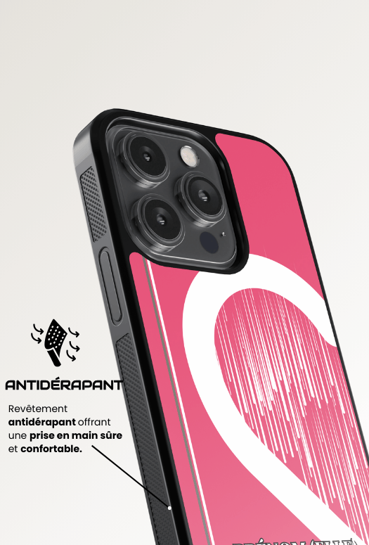 Coque iPhone à partager - Cœur rayé 5