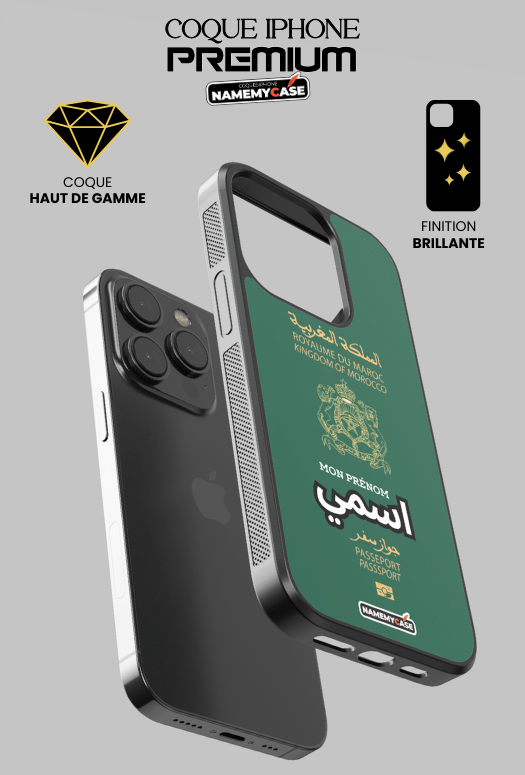 IPhone Coque Personnalisée - Maroc Passeport Green