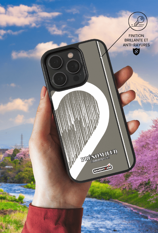 Coque iPhone à partager - Cœur rayé 5