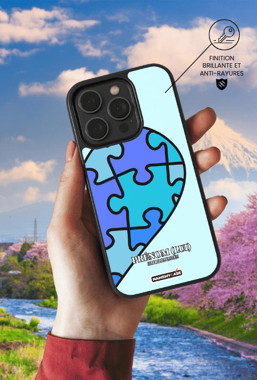 Coque iPhone à partager - Cœur Puzzle