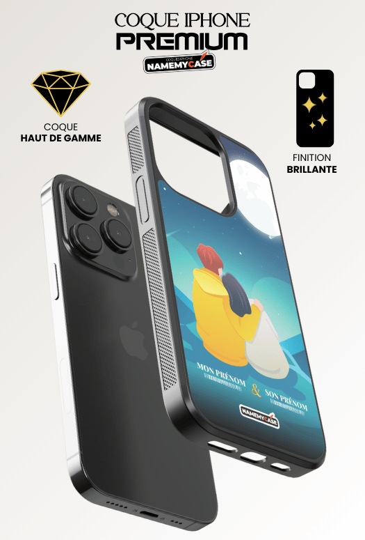 Couple moon - iPhone Coque Personnalisée