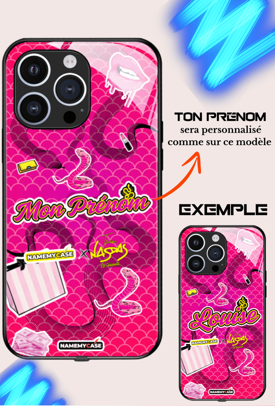 Coque iPhone LED Smartwave - Mouna x Team Nasdas
