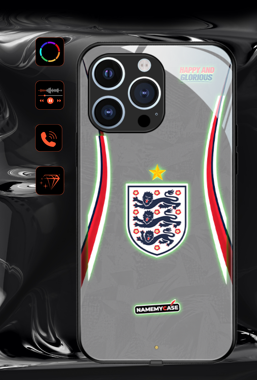 Coque iPhone LED - Maillot Coupe du Monde Angleterre