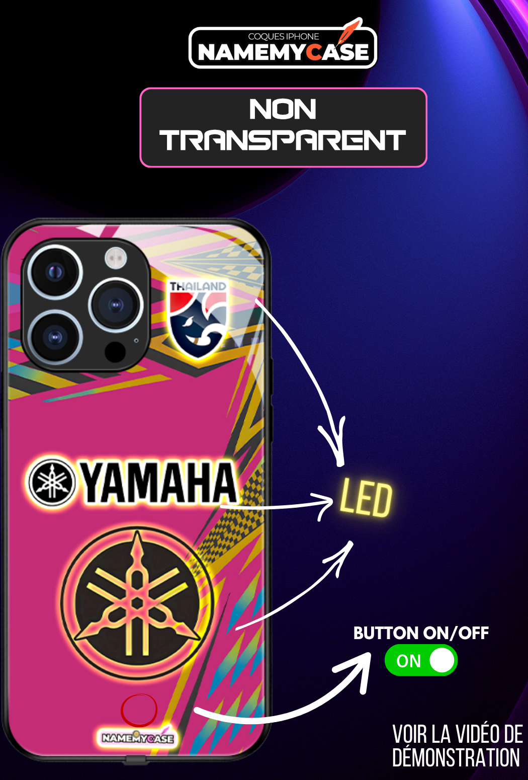 Coque iPhone LED - Yamaha Rose