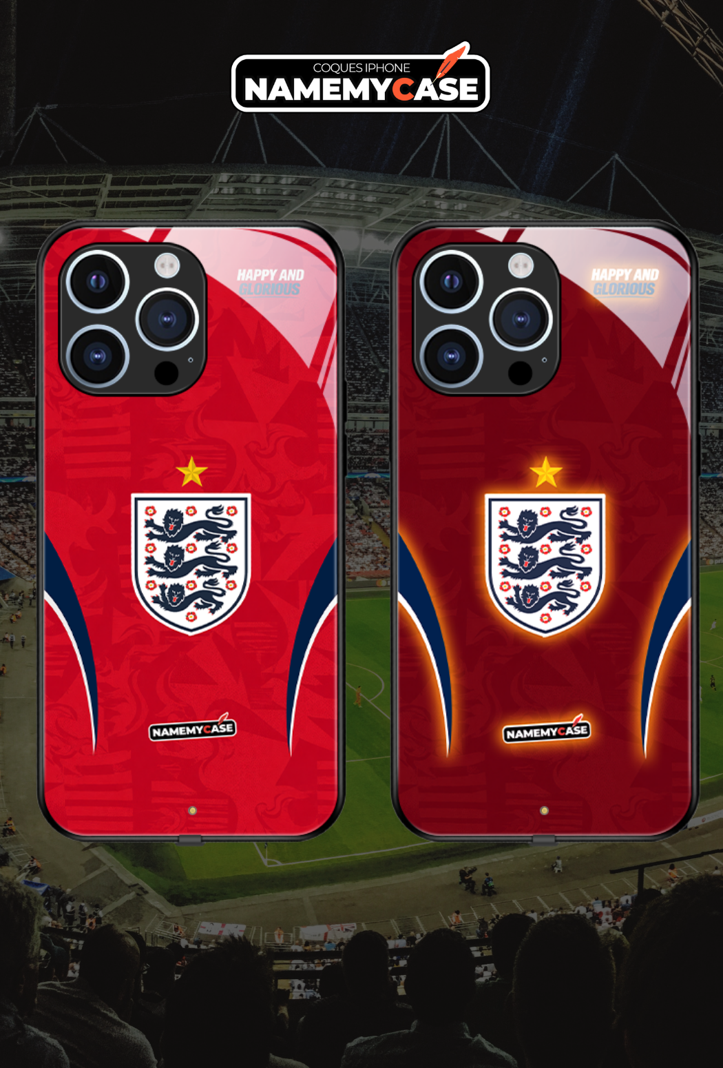Coque iPhone LED - Maillot Coupe du Monde Angleterre