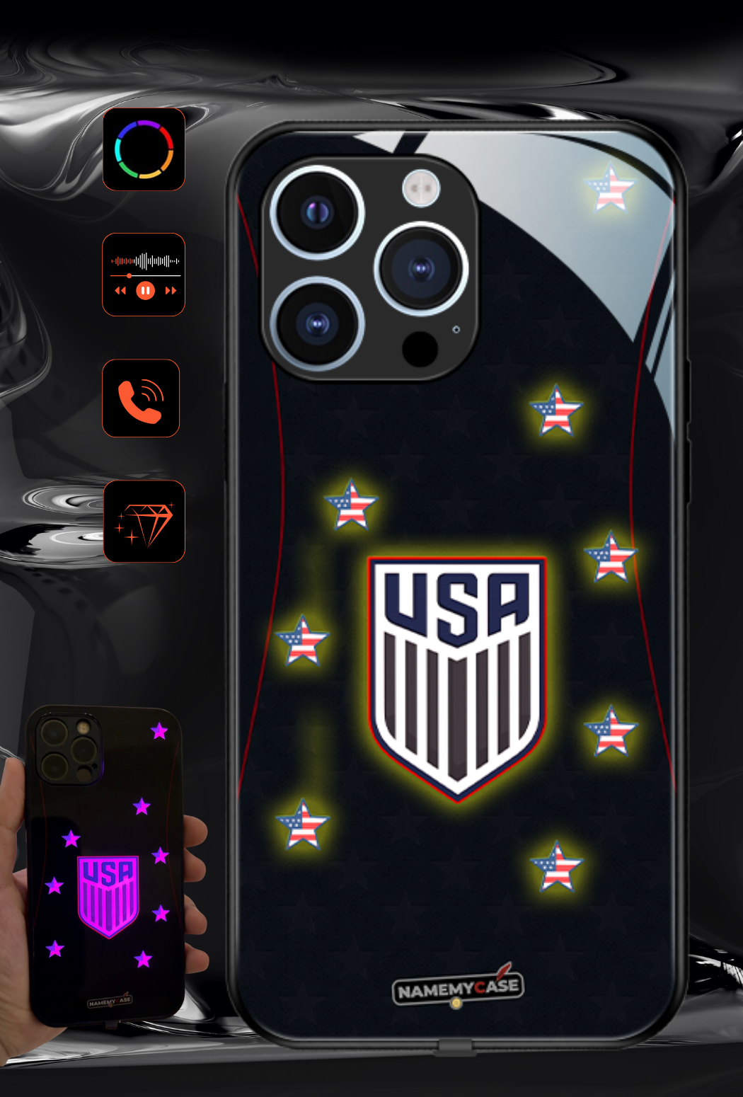 Coque iPhone LED - Maillot Coupe du Monde USA