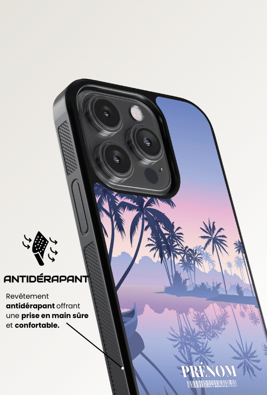 Purple palm - IPhone Coque Personnalisée