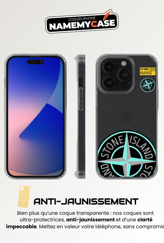 Coque iPhone - Stone Island Bleu