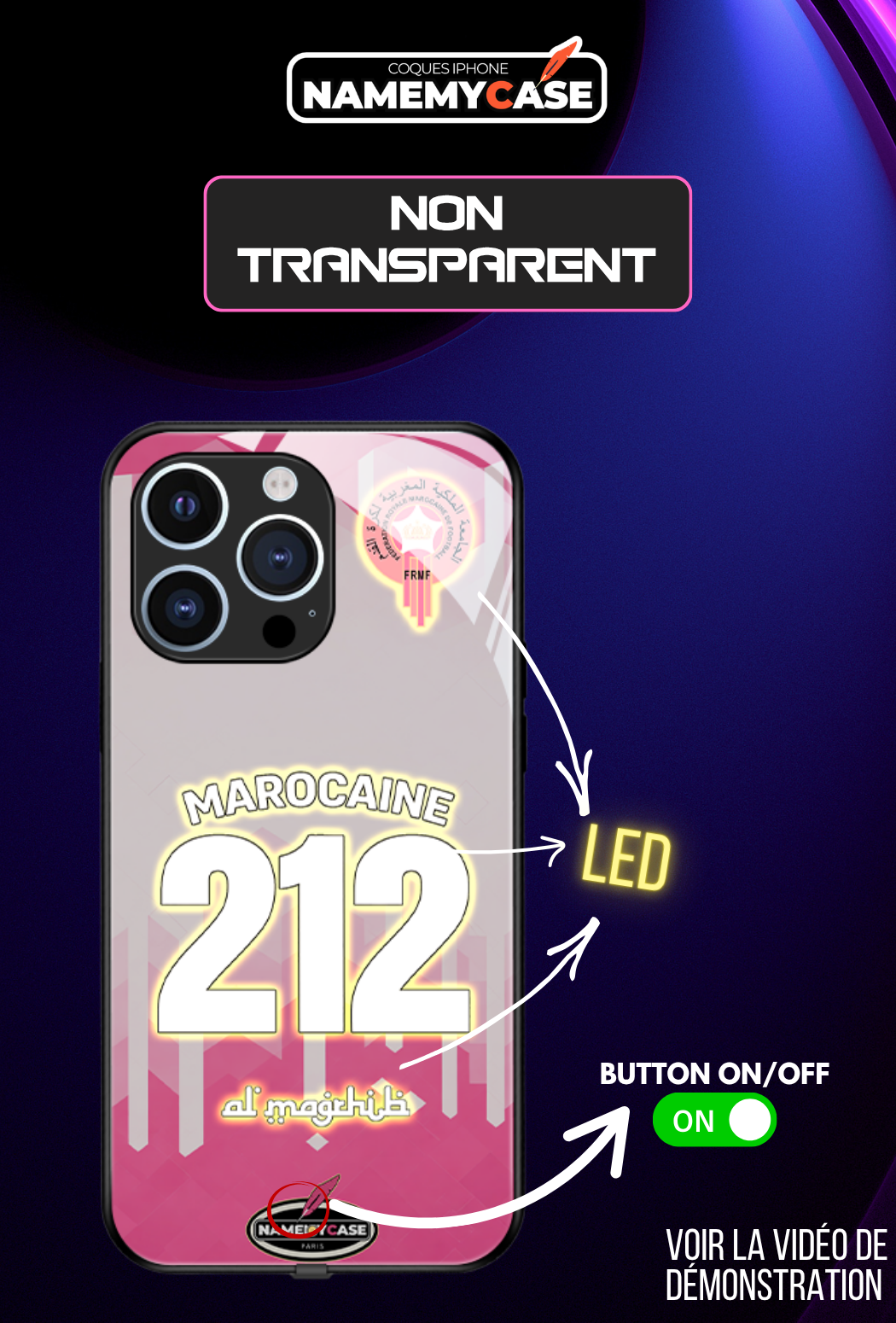 Coque iPhone LED - Marocaine 212