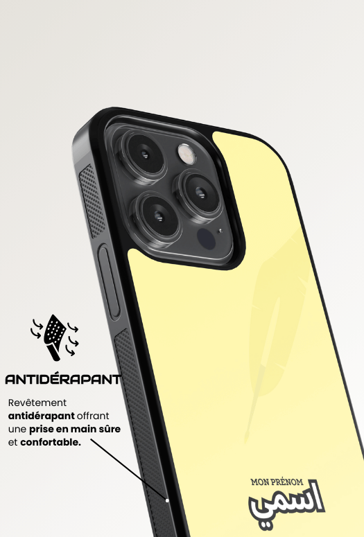 Coque iPhone - Oriental jaune pastel