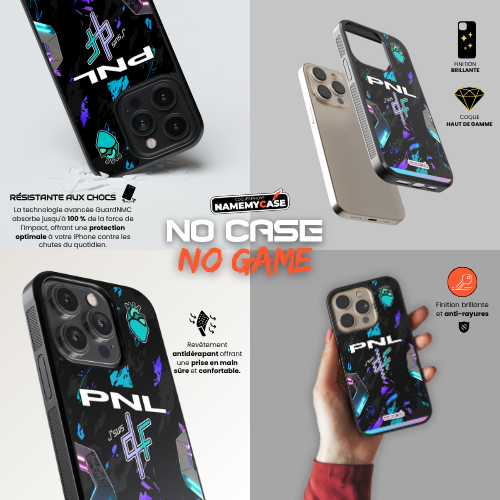 Coque iPhone - PNL QLF - Bleu