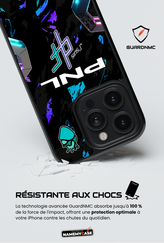 Coque iPhone - PNL QLF - Bleu