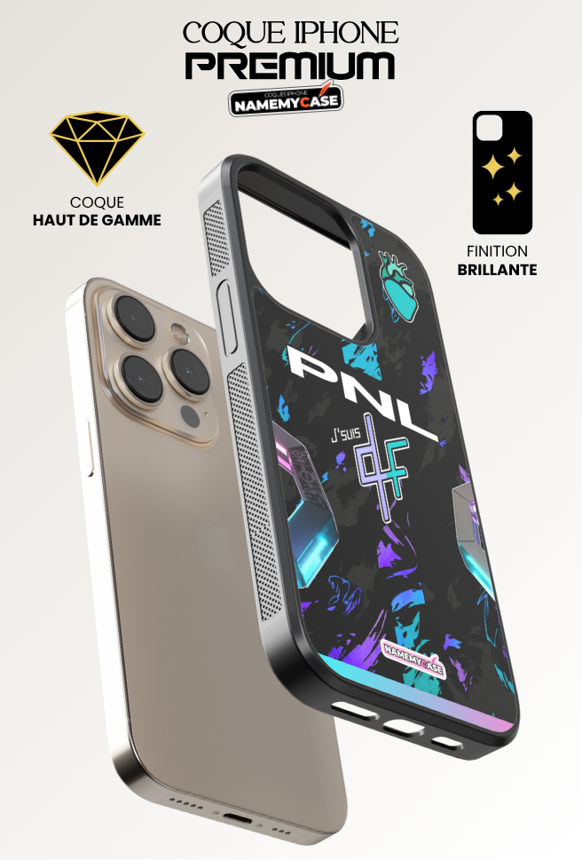 Coque iPhone - PNL QLF - Bleu