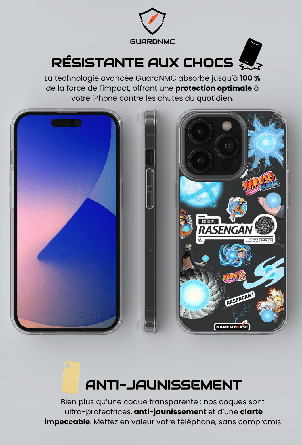 Coque iPhone Transparente - Naruto Rasengan