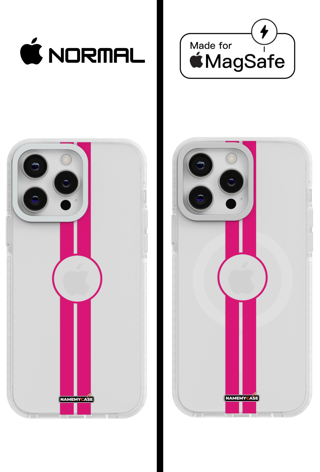 Coque iPhone Transparente - Pink Stripe