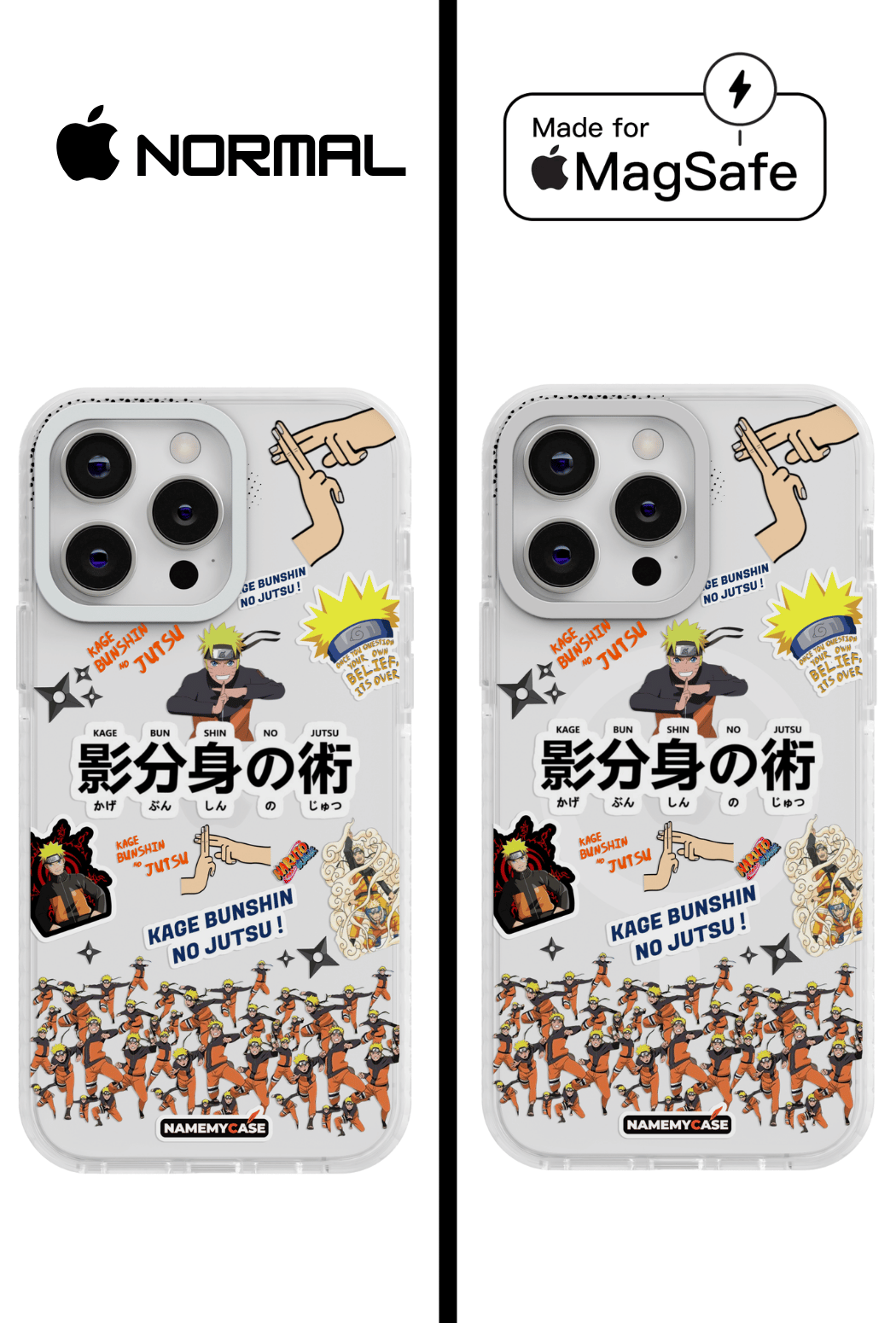 Coque iPhone Transparente - Naruto Multi-clonage