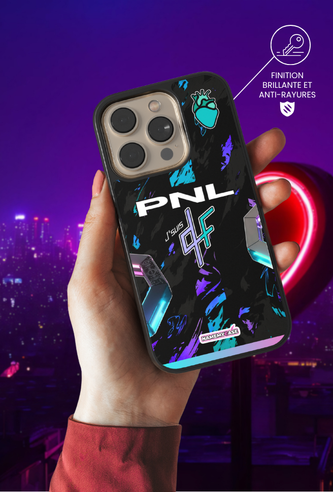 Coque iPhone - PNL QLF - Bleu