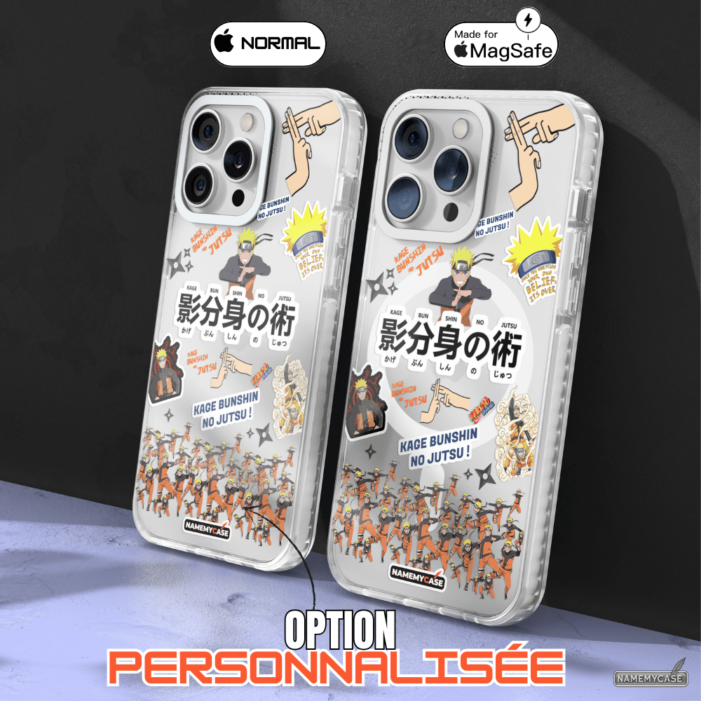 Coque iPhone Transparente - Naruto Multi-clonage