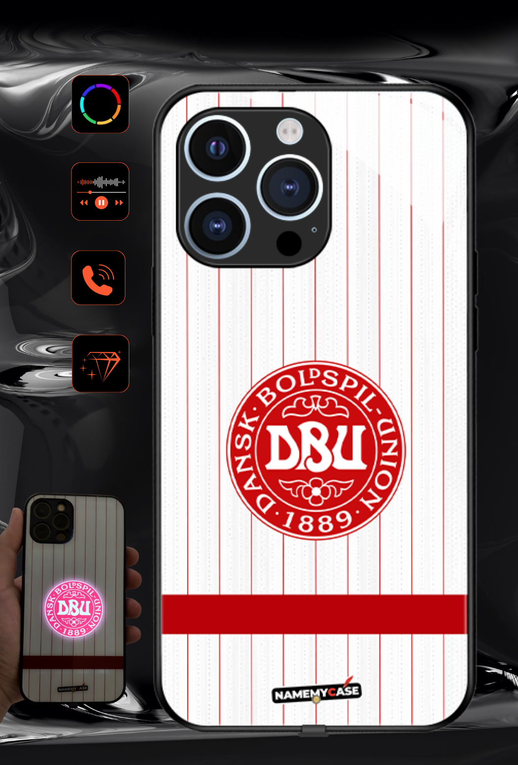 Coque iPhone LED - Maillot Coupe du Monde Danemark
