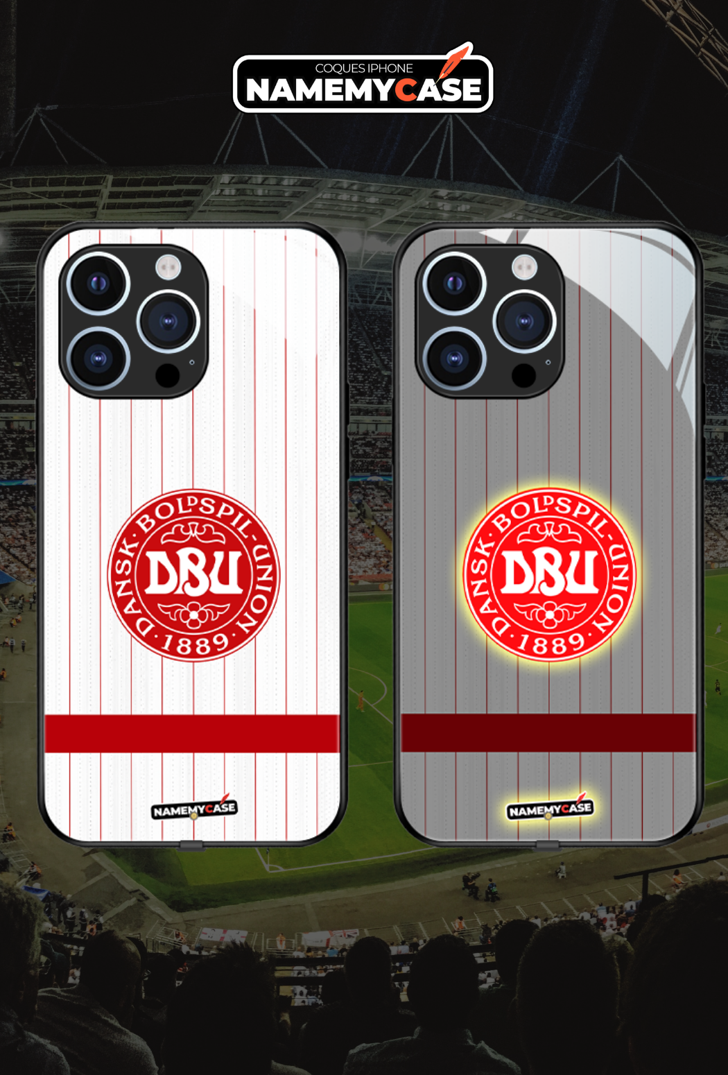 Coque iPhone LED - Maillot Coupe du Monde Danemark