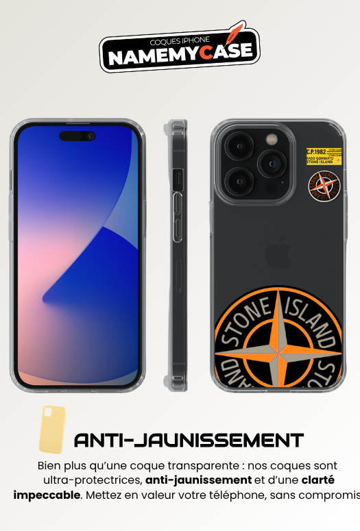 Coque iPhone - Stone Island Orange