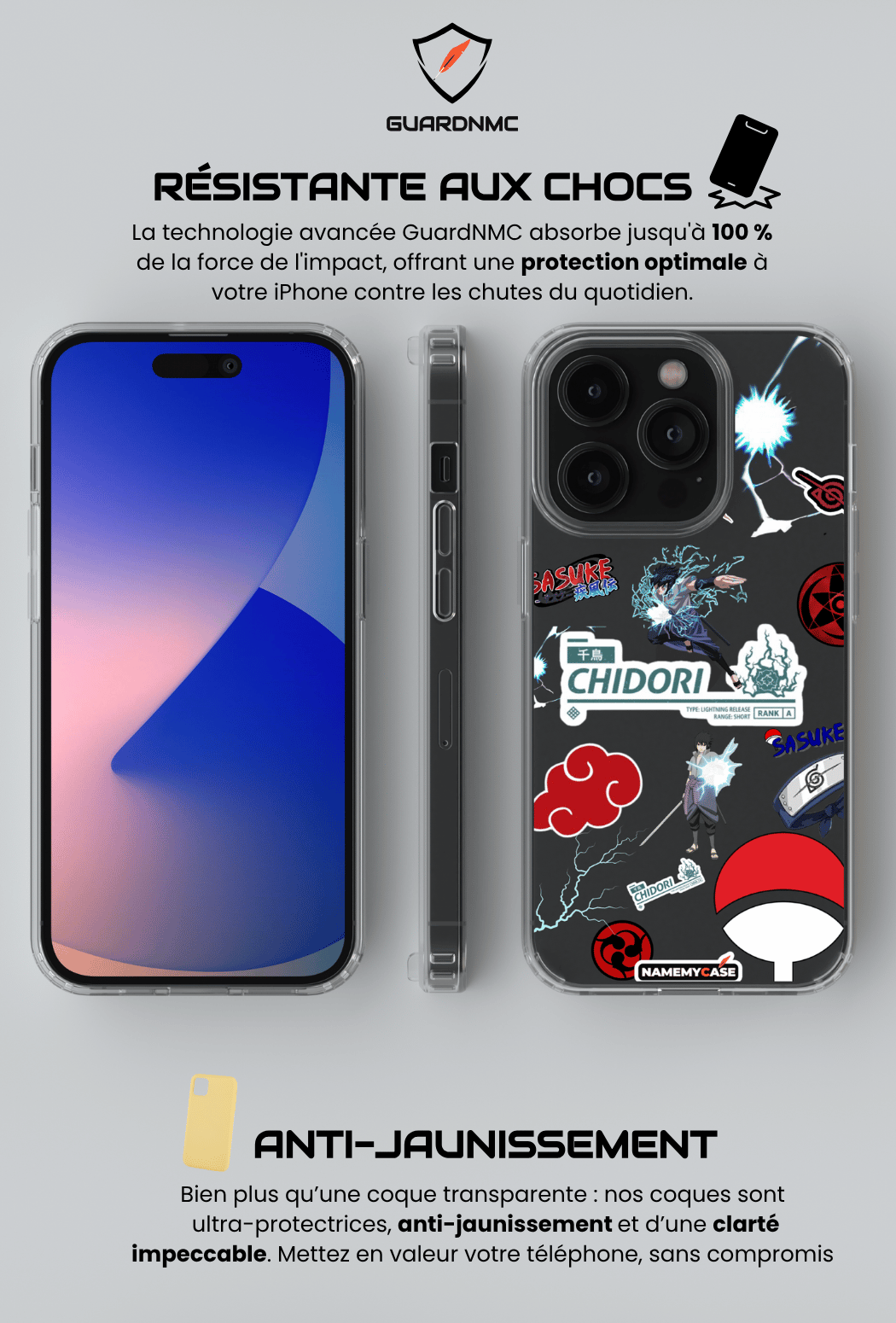 Coque iPhone Transparente - Sasuke Chidori