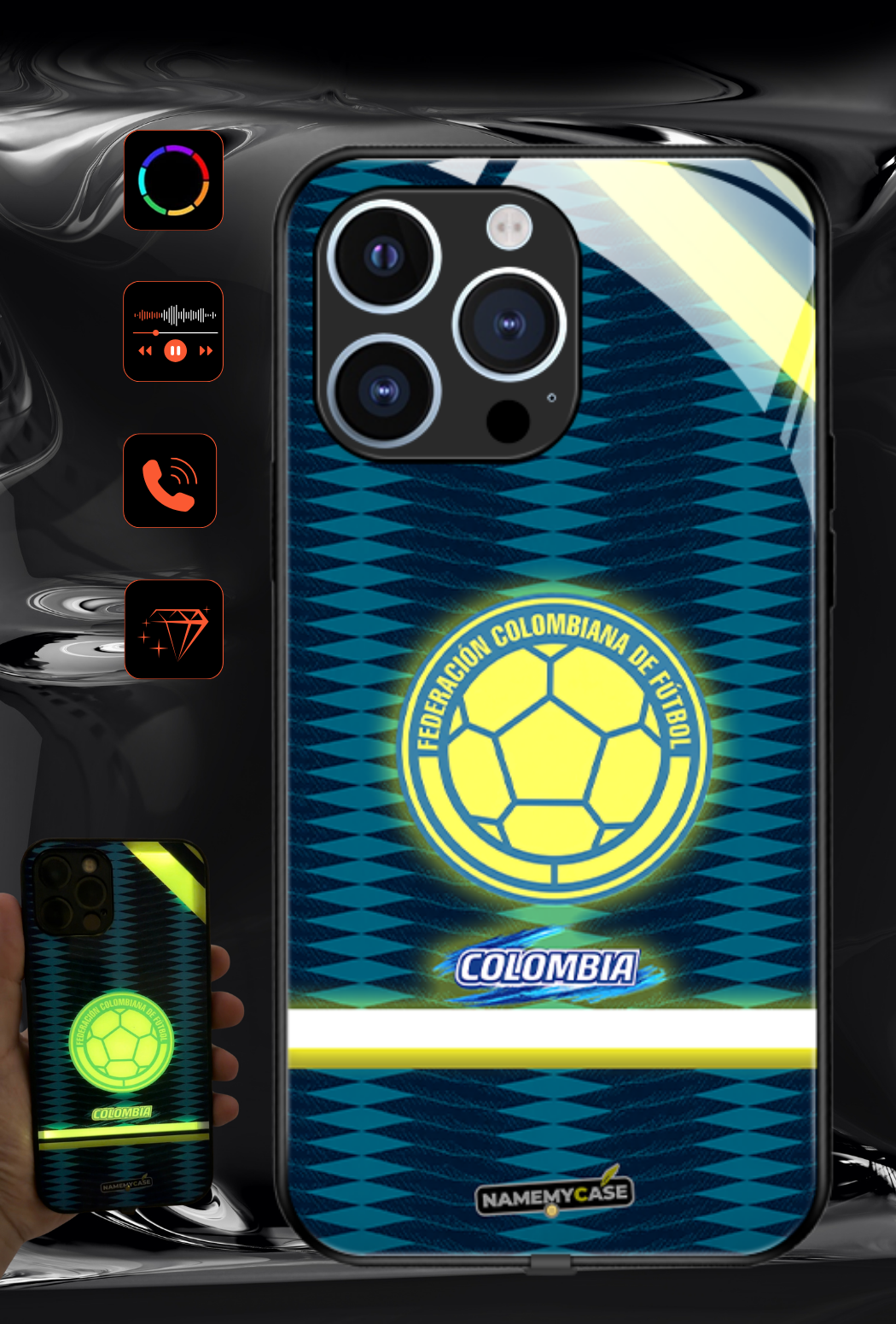Coque iPhone LED - Maillot Coupe du Monde Colombie