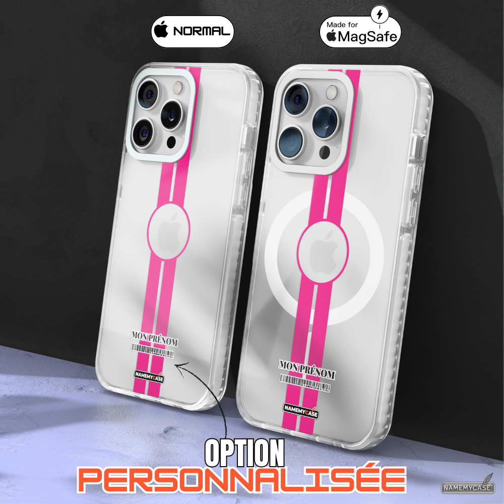 Coque iPhone Transparente - Pink Stripe