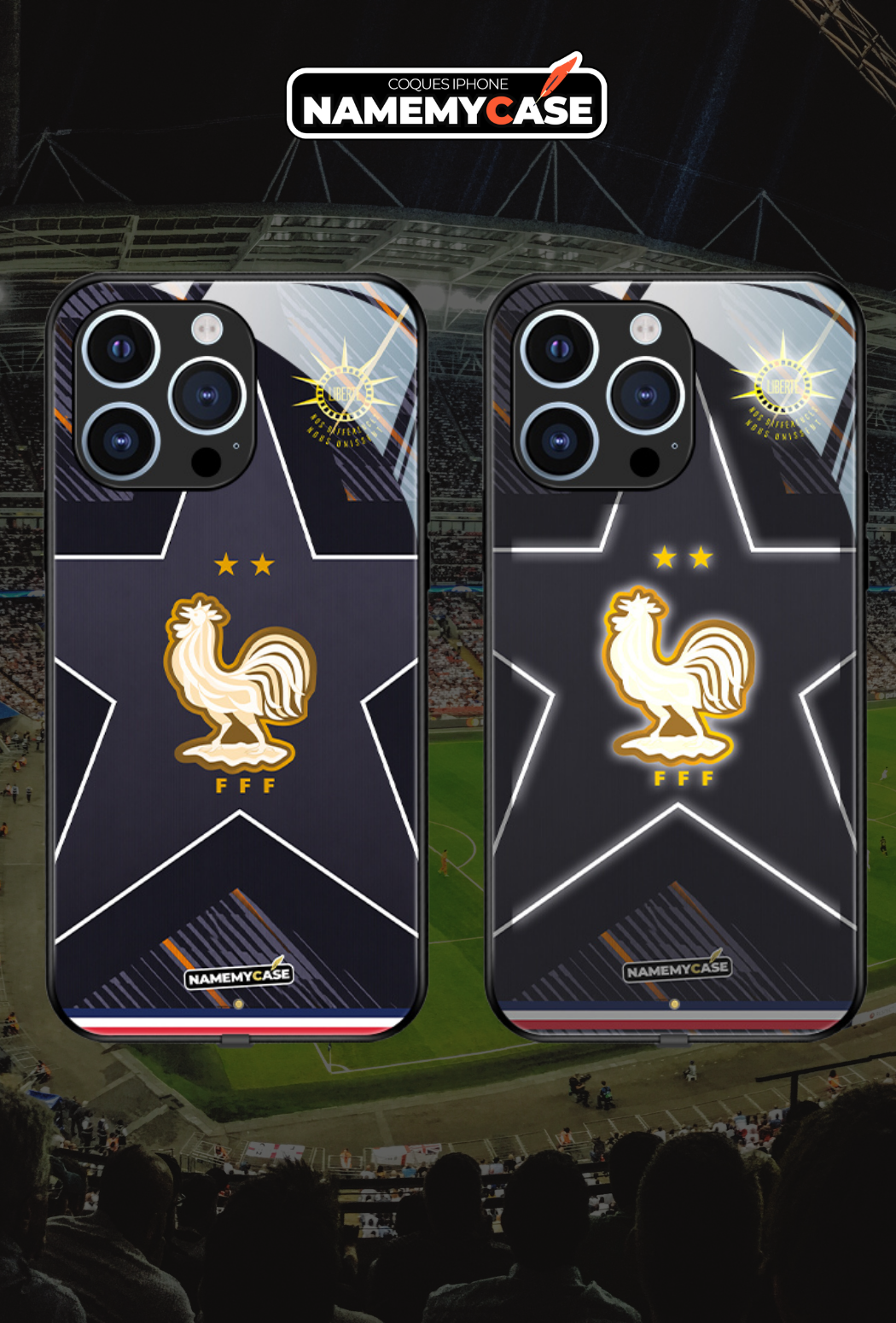 Coque iPhone LED - Maillot Coupe du Monde France