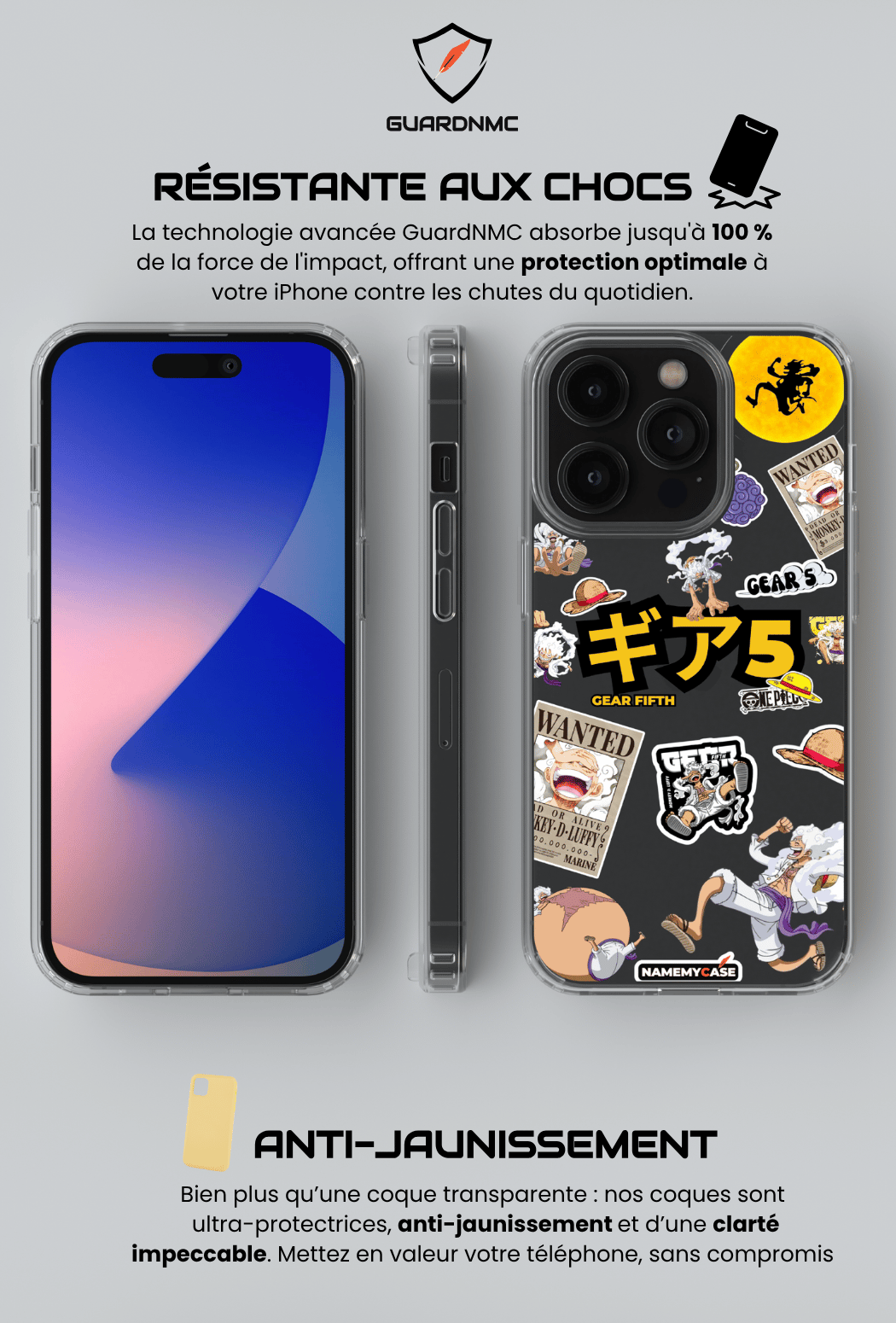 Coque iPhone Transparente - Luffy Gear5