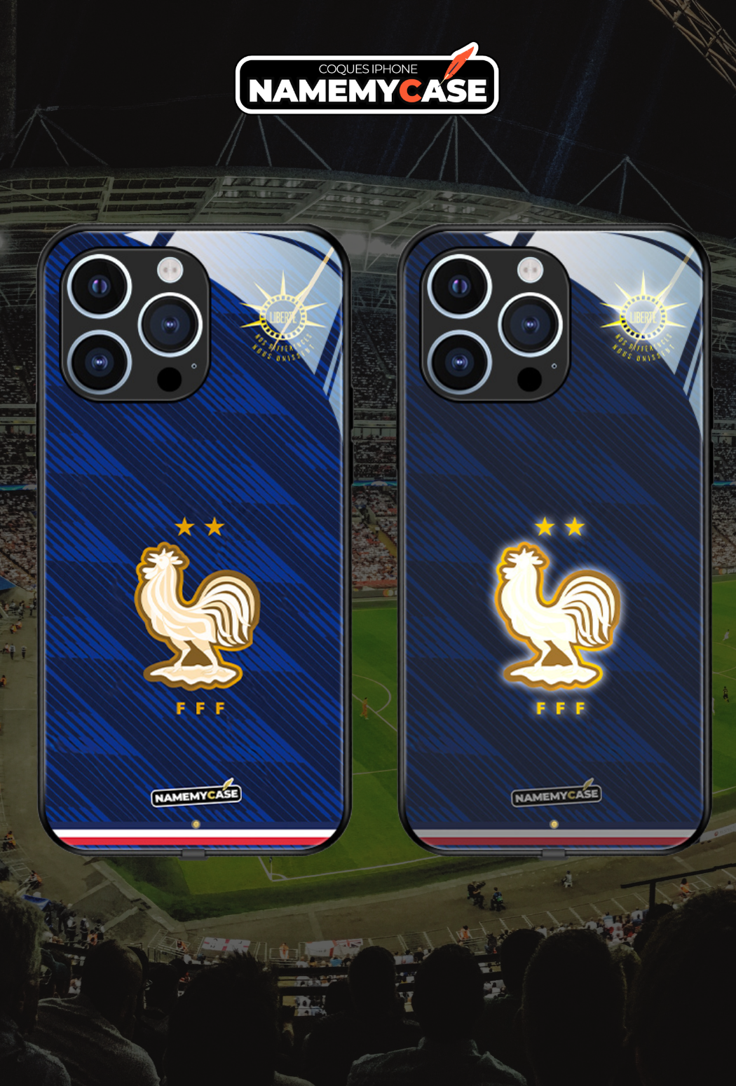 Coque iPhone LED - Maillot Coupe du Monde France