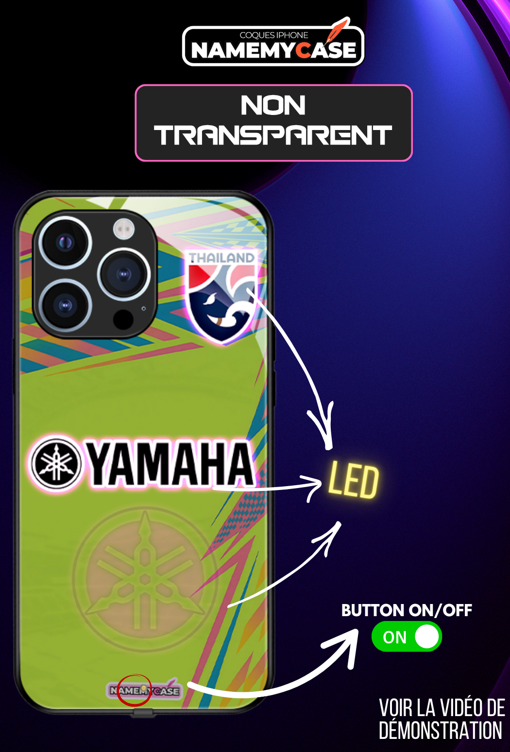 Coque iPhone LED - Yamaha Jaune
