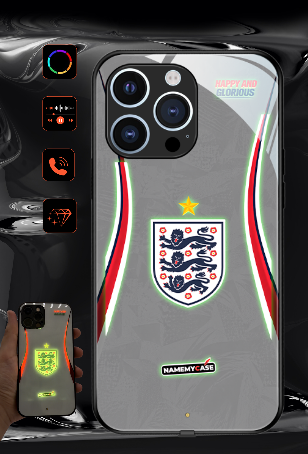 Coque iPhone LED - Maillot Coupe du Monde Angleterre