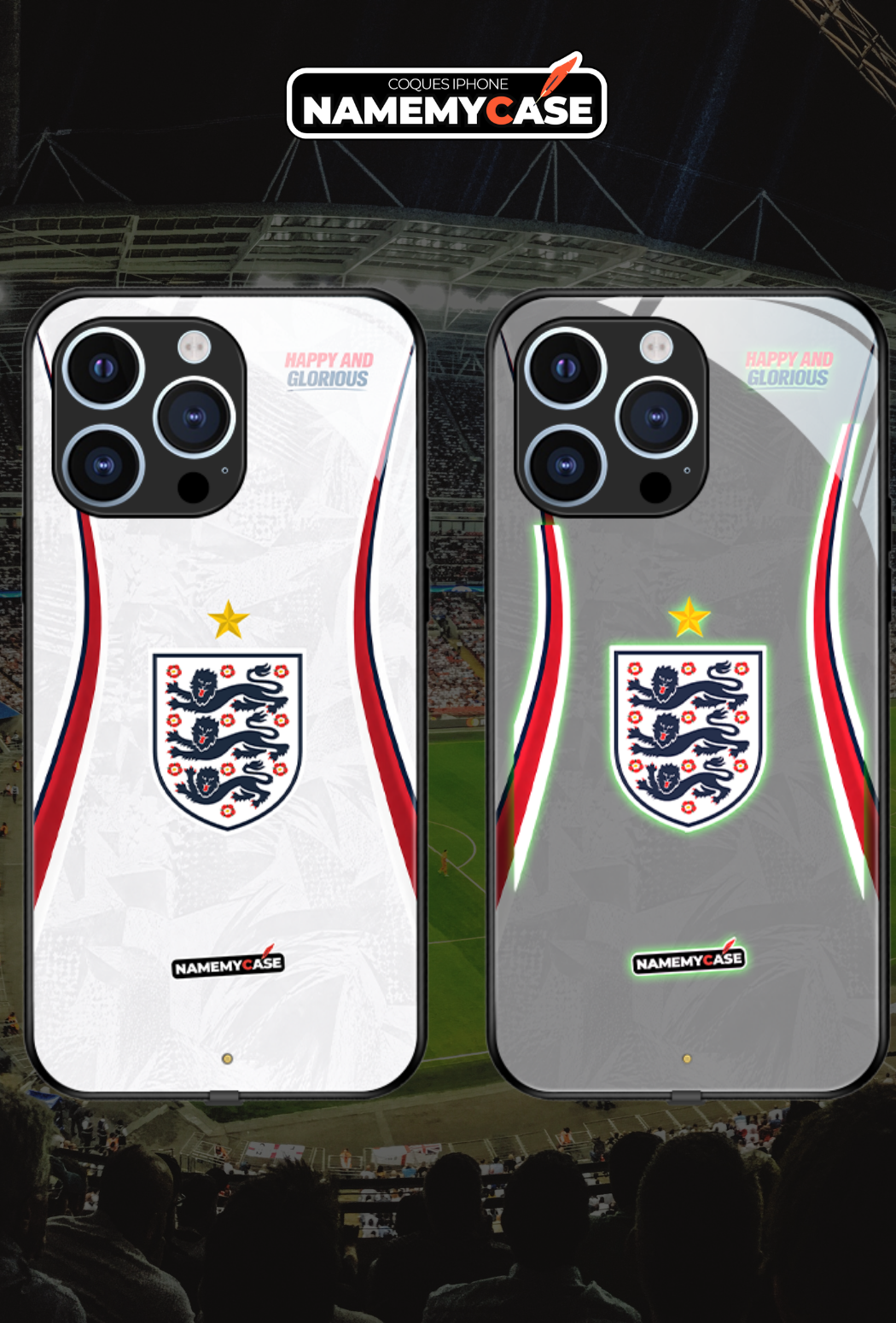 Coque iPhone LED - Maillot Coupe du Monde Angleterre