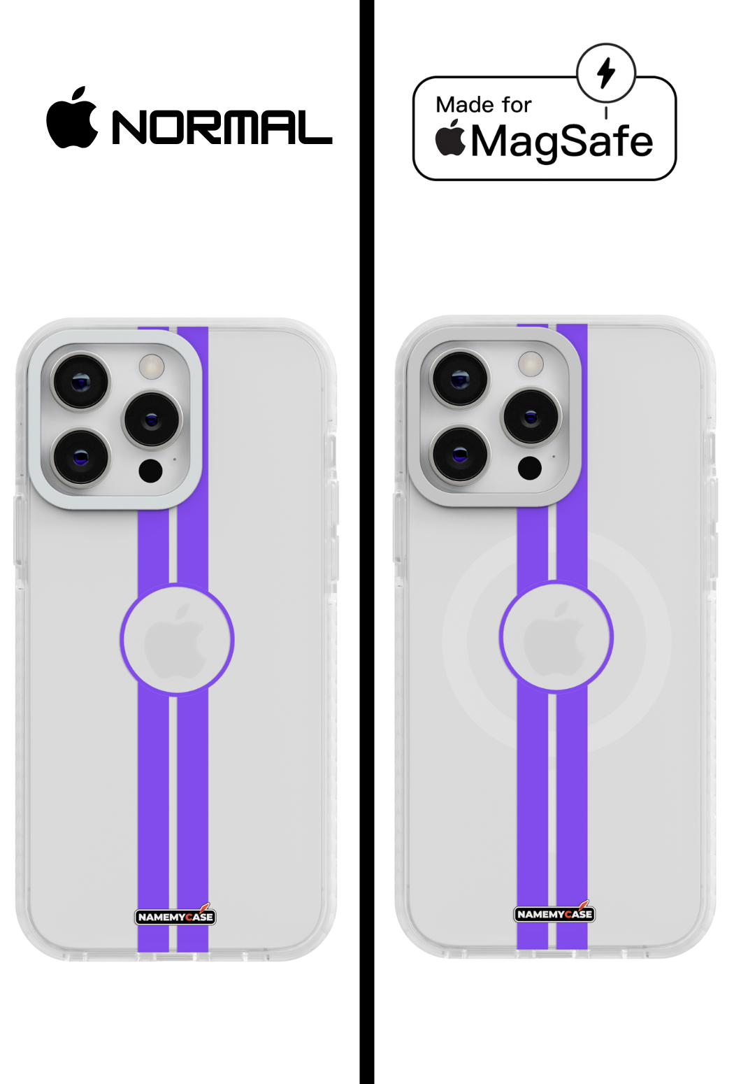 Coque iPhone Transparente - Purple Stripe