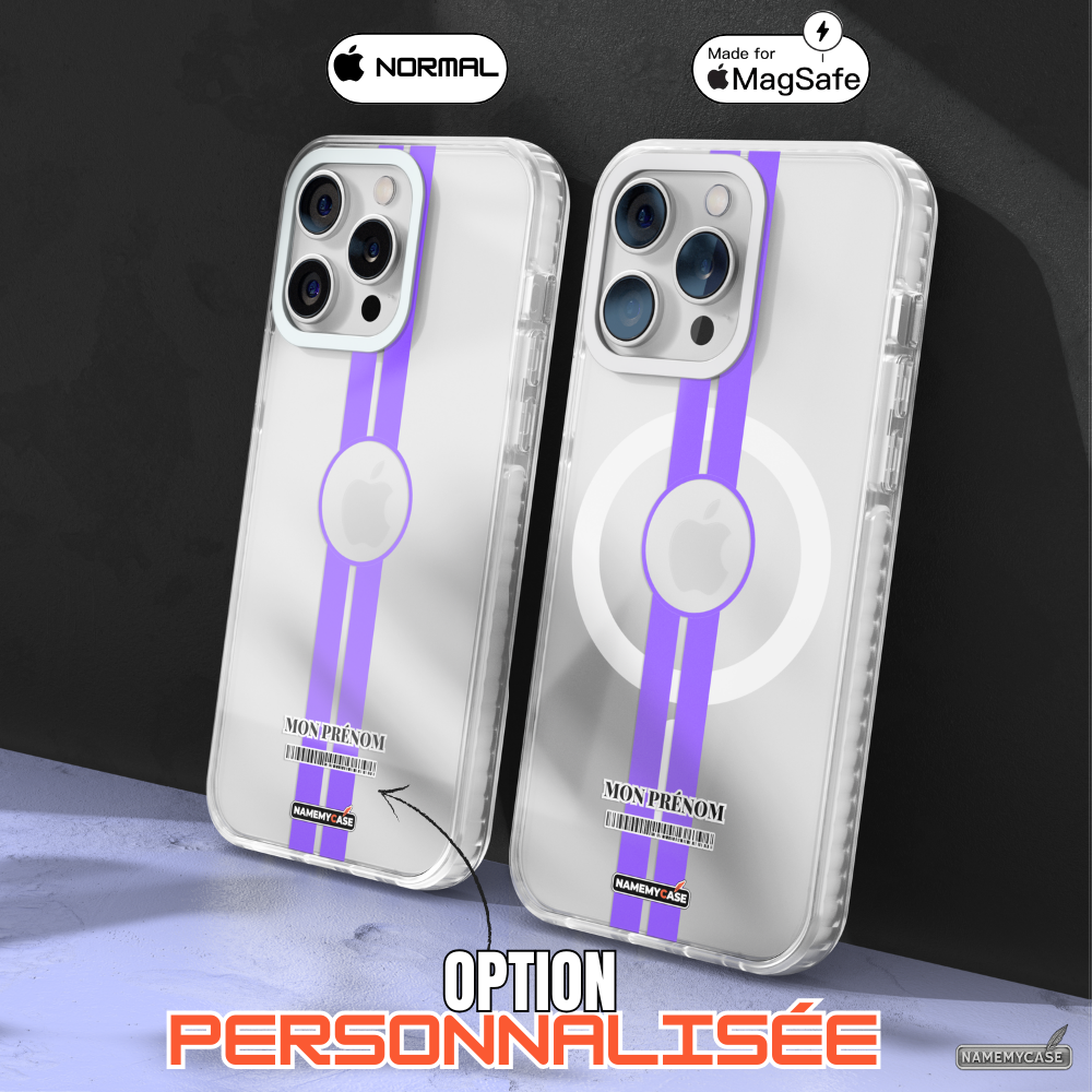 Coque iPhone Transparente - Purple Stripe
